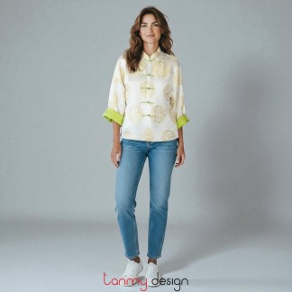 Cream dragon brocade coat 
